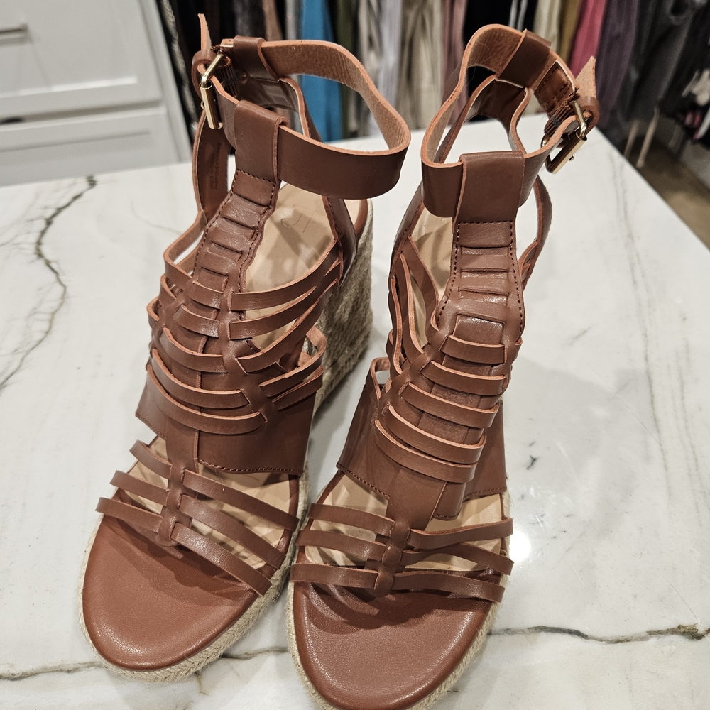 Boardwalk Espadrille Brown Wedge Sandals